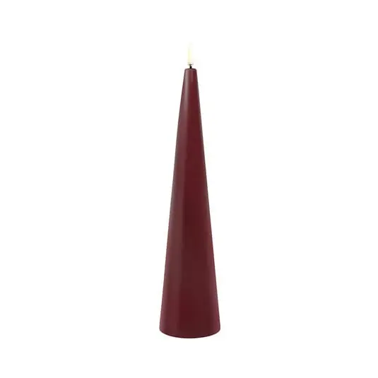 Vela Cónica LED 6,8x30 cm Wine Rojo/Smooth - Uyuni Lighting De Moda