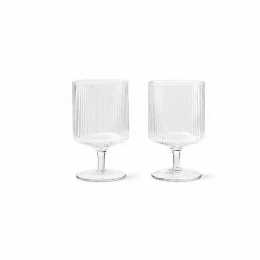 Edición Limitada Ripple Set de 2 Copas para Vino Transparente - Ferm Living