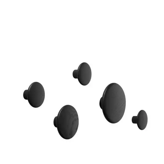 Dots Colgador de Pared Madera Set de 5 Negro - Muuto Promoción