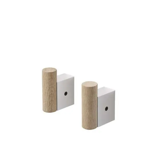 Attach Hook Set of 2 Oak/Aluminum - Muuto Ordena Ya
