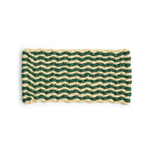 Garantía Incluida Coco Stripe Wave Felpudo Oscuro Verde/Blanco - Hay