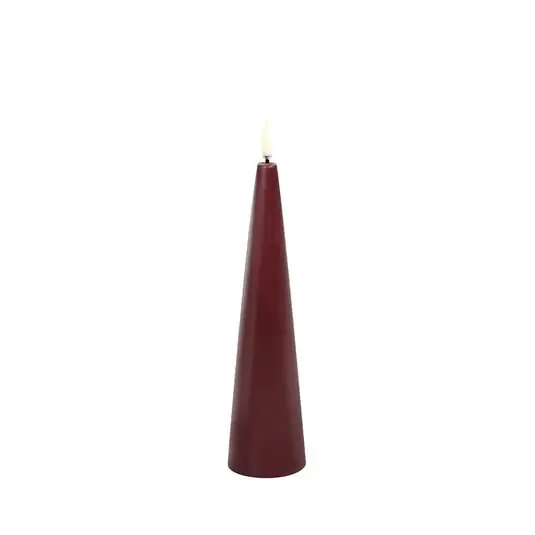 Vela Cónica LED 5,8x21,5 cm Wine Rojo/Smooth - Uyuni Lighting Oferta De Temporada