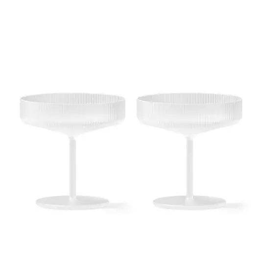 Precio Reducido Ripple Champagne Saucers Set of 2 Frosted - Ferm Living