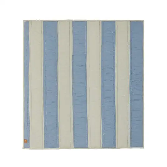 Garantía De Devolución De Dinero Striped Quilted Colcha Azul/Clay - OYOY Living Design