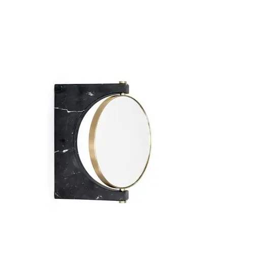 Novedad Pepe Marble Espejo Pared Brass/Black - Audo Copenhagen