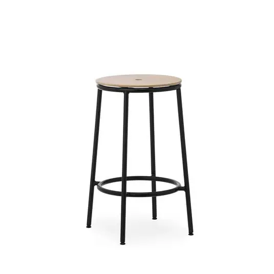 Circa Taburete de bar H65 Black Steel/Oak - Normann Copenhagen Favorito De Clientes