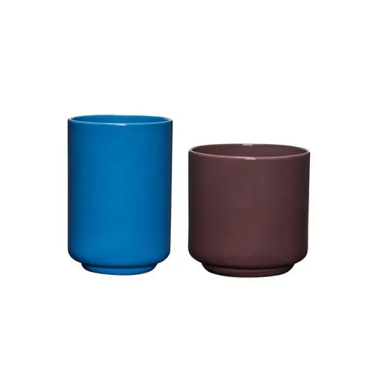 Stock Limitado Deux Pots 2 pcs. Red Brown/Blue - Hübsch