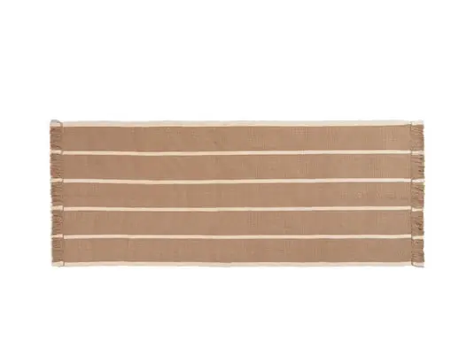 Calm Kelim Runner 80x200 Dark Sand/Off-White - Ferm Living Liquidación