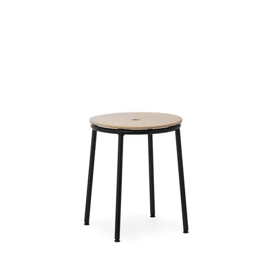 Última Versión Circa Taburete H45 Black Steel/Oak - Normann Copenhagen