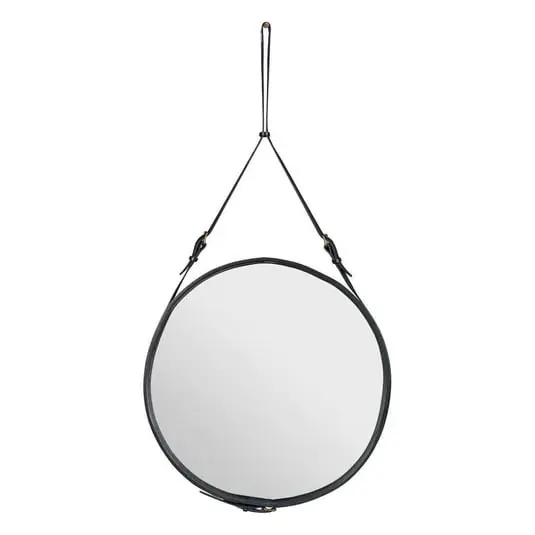 Mejor Precio Adnet Espejo Circular Ø70 Black Leather - GUBI