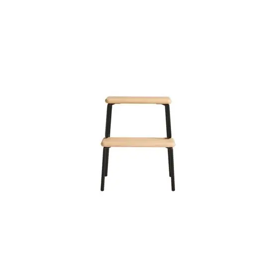 De Moda Slalom Step Stool Oak/Black - Woud