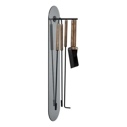 Última Versión Ashi Juego de herramientas para chimeneas Pared Mounted 5 pcs. Brown - Blomus
