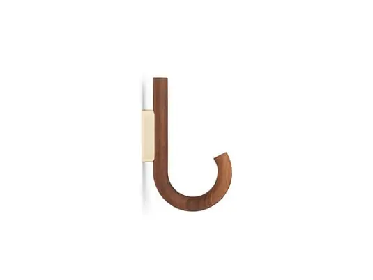 Exclusivo Hook Colgador de Pared Nogal/Latón - GEJST